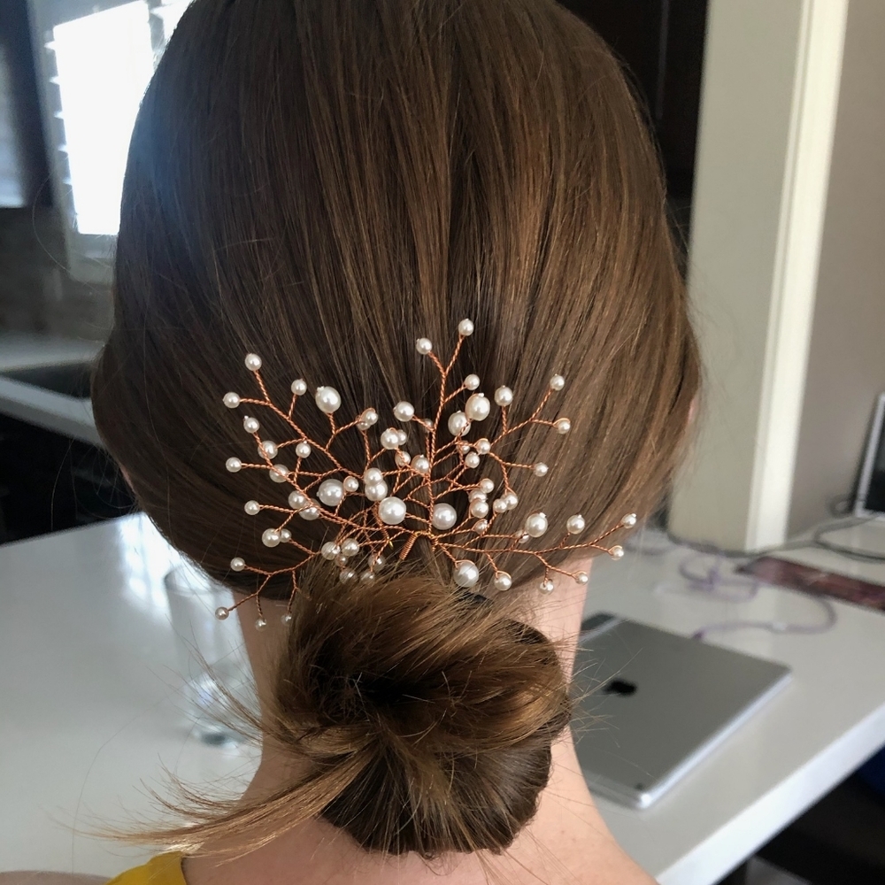 Rose Gold & Pearl Bridal Hair Pins